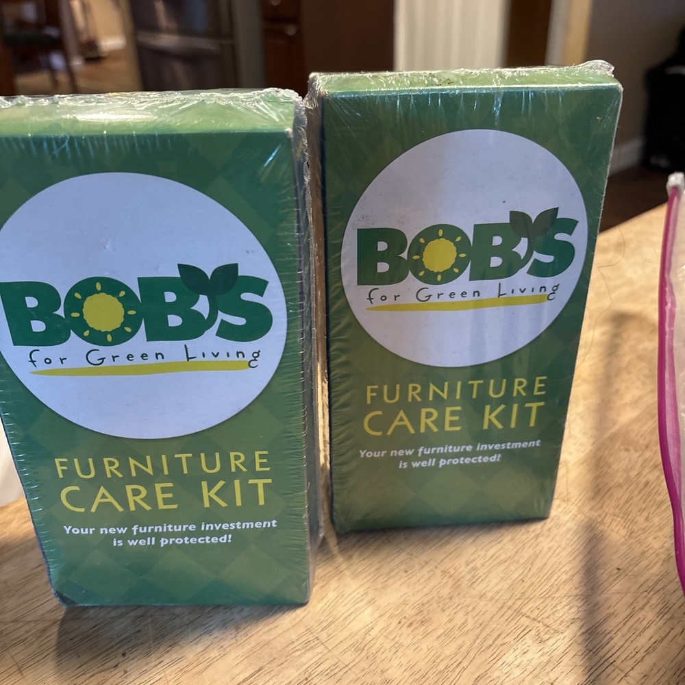2 Bob's Green Living Furniture Care Kit Fabric/Rug Cleaner + Wood Polish NEW 8oz